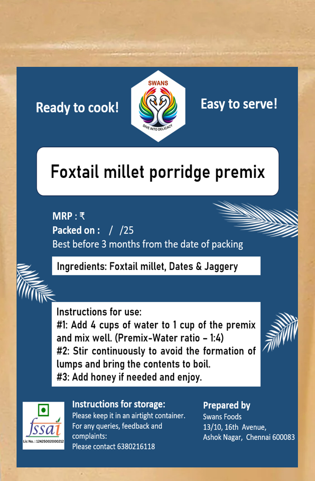 Foxtail millet porridge mix/Thinai kanji maavu