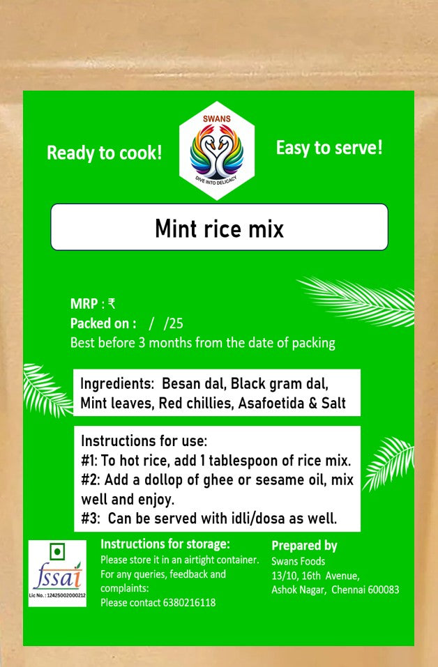 Pudhina saadha podi/Mint rice mix