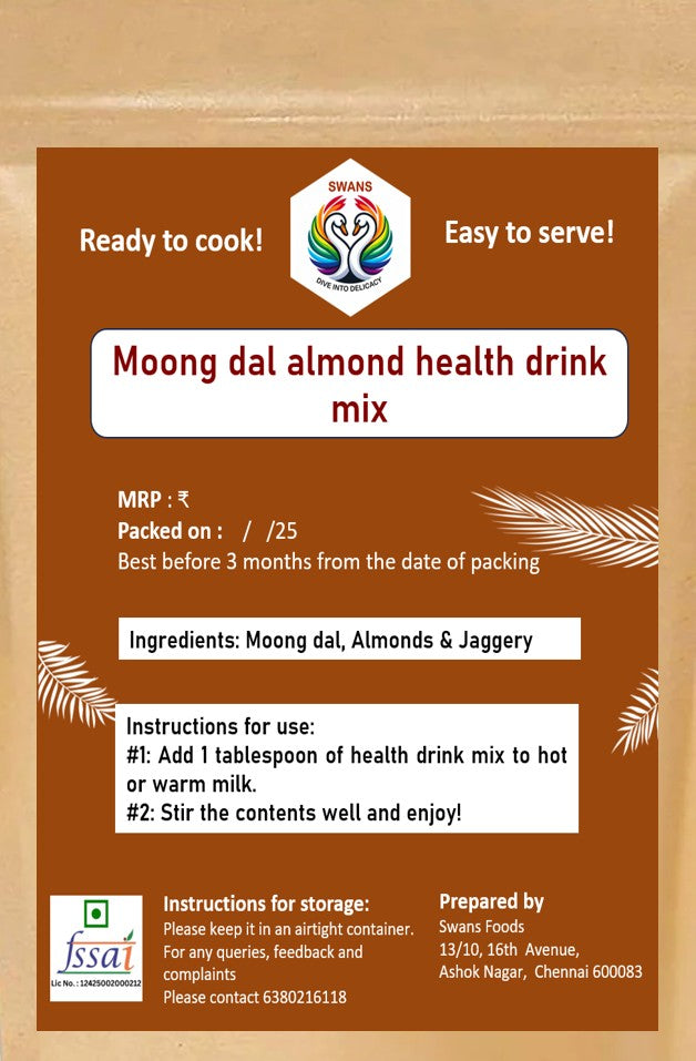 Moong dal almond health drink mix