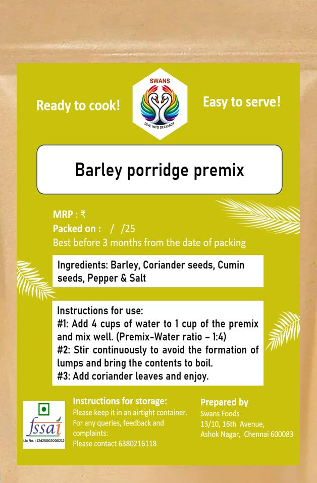 Barley porridge premix