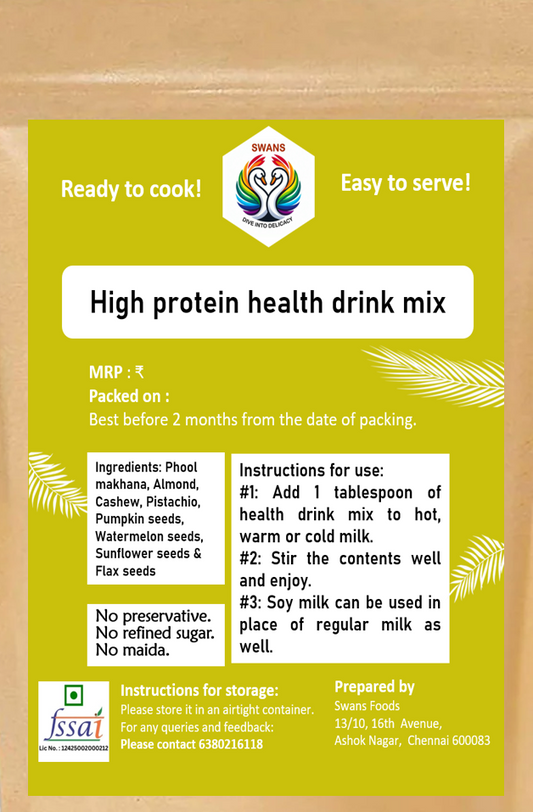 High protein health drink mix
