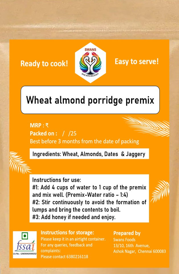 Wheat almond porridge mix